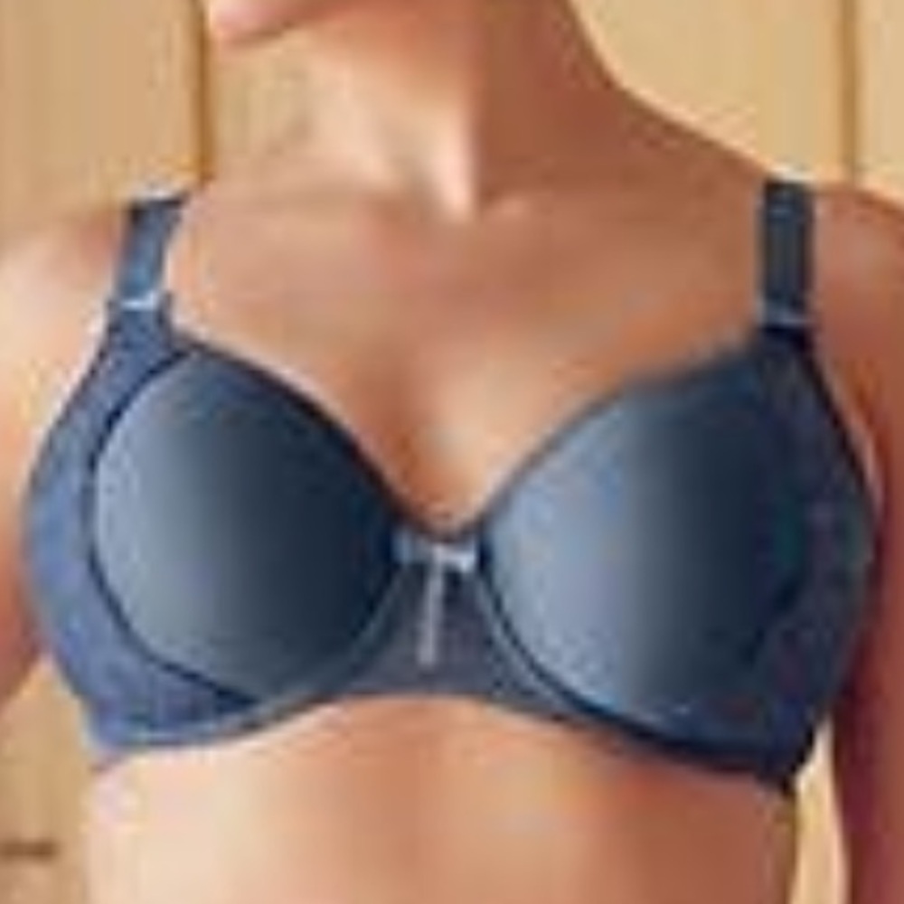 Elomi 40H Amelia Band Less Underwire Spacer Molded Bra Floral Lace Bow Ocean